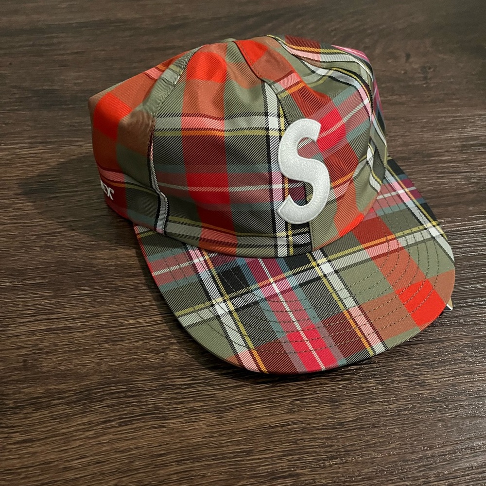 NWT SUPREME x GORE-TEX “S” Logo Plaid 6-Panel Hat SS19 collab - streetwear